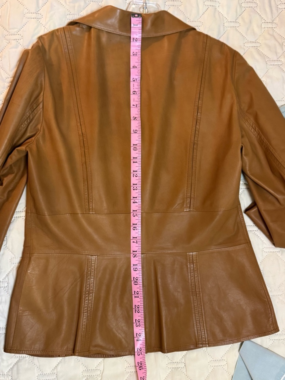 Lafayette 148 New York Tan Lambskin Leather Jacket   Sz 6 - Picture 10 of 11